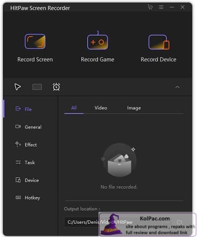 HitPaw Screen Recorder settings