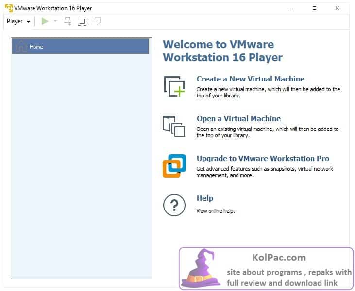VMware Workstation Player main window