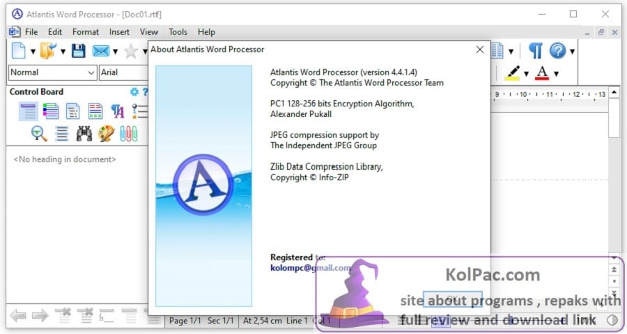 Atlantis Word Processor registration